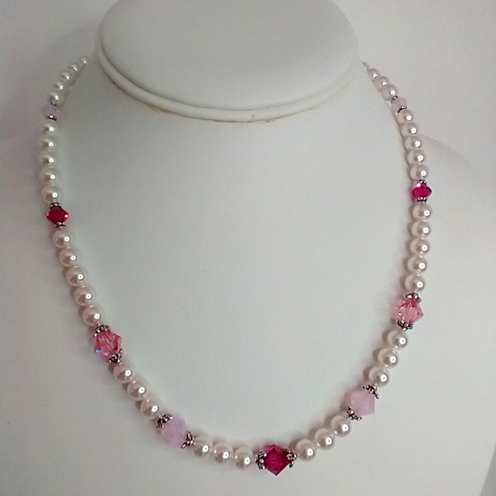 Women's Swarovski crystal faux pearl necklace